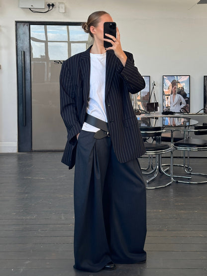 Versace Collection Stripe Pure Wool Single Breasted Blazer - 44R/XL