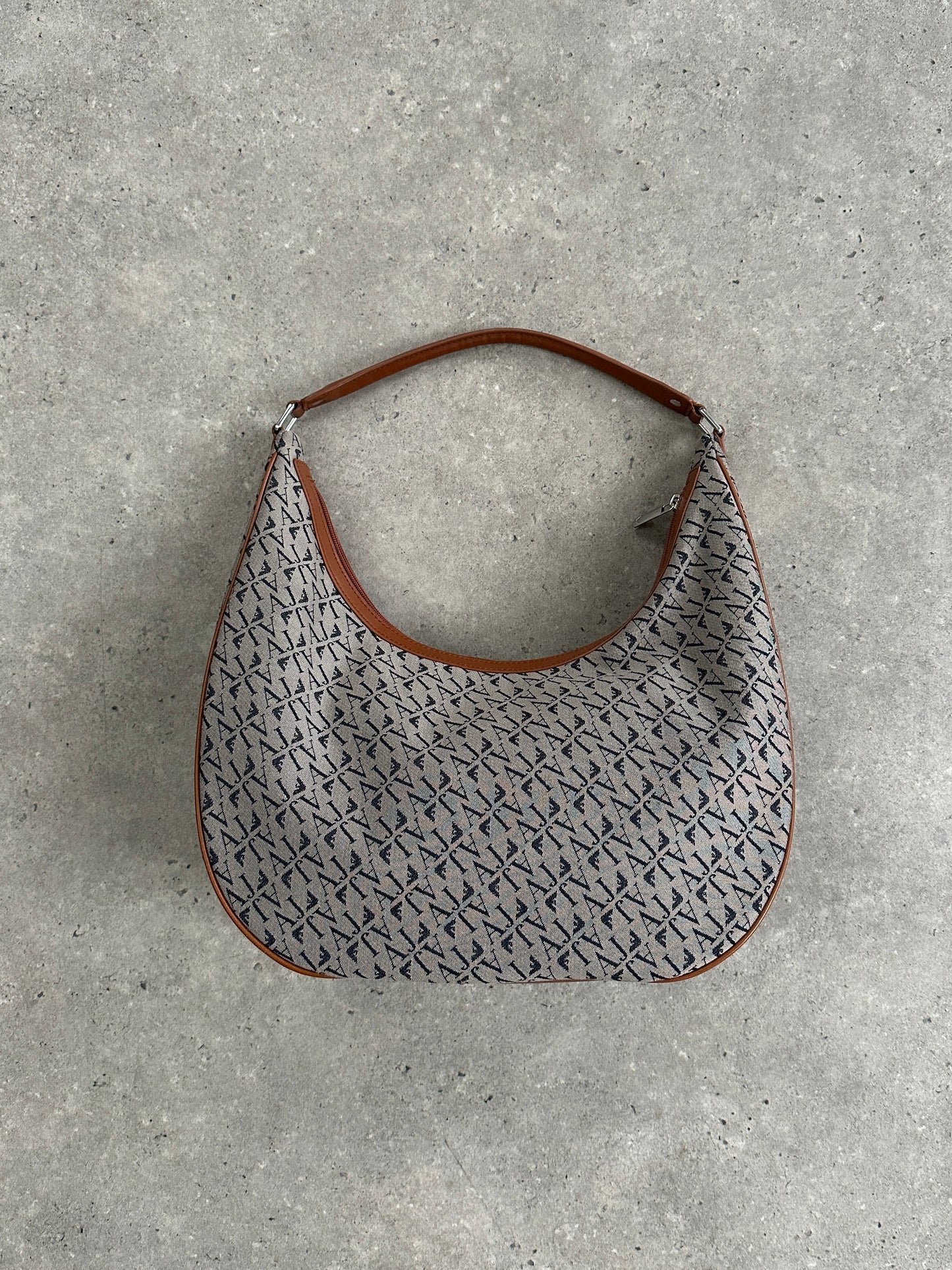 Armani Jeans Monogram Crescent Shoulder Bag