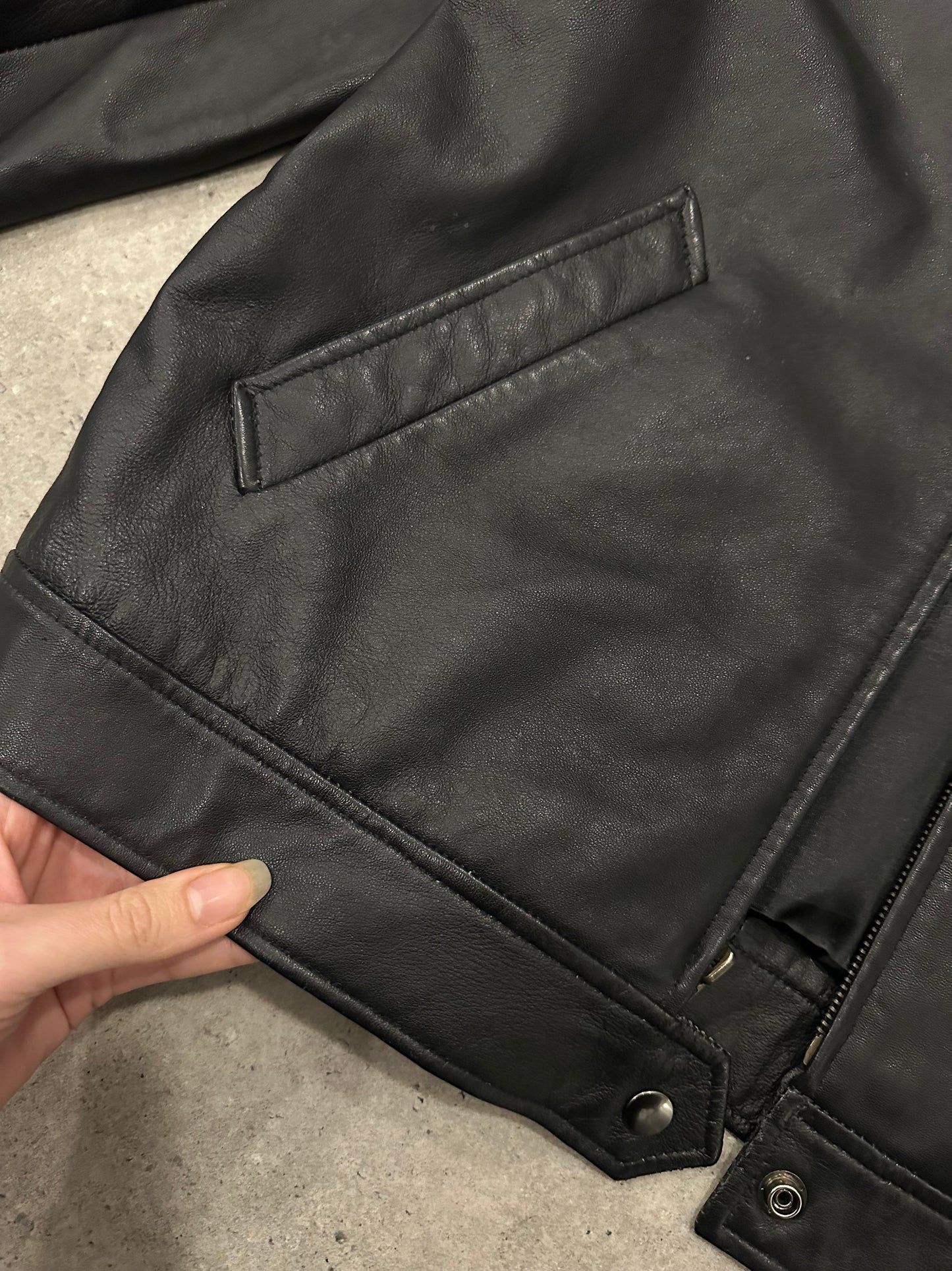 Vintage 1990s Leather Bomber Jacket - S/M