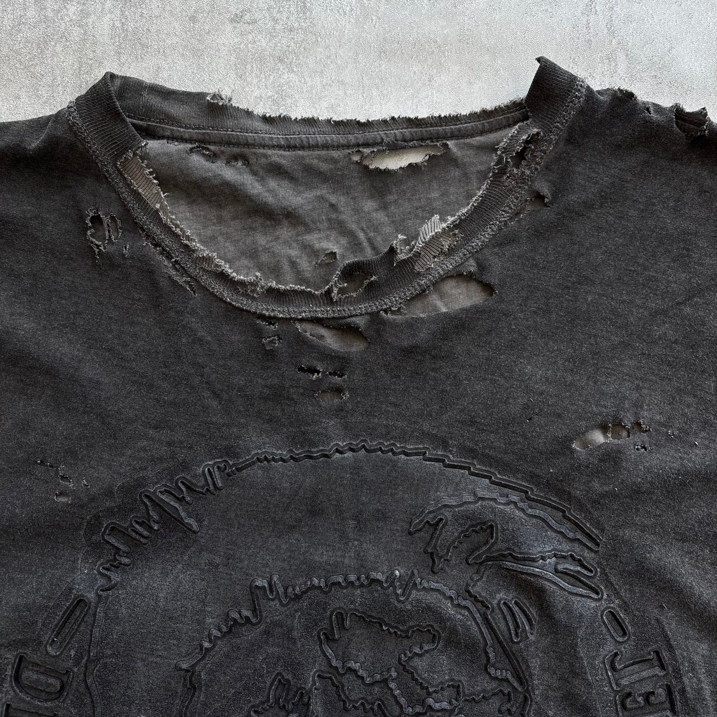 DIESEL DISTRESSED T-SHIRT | O/S, Red