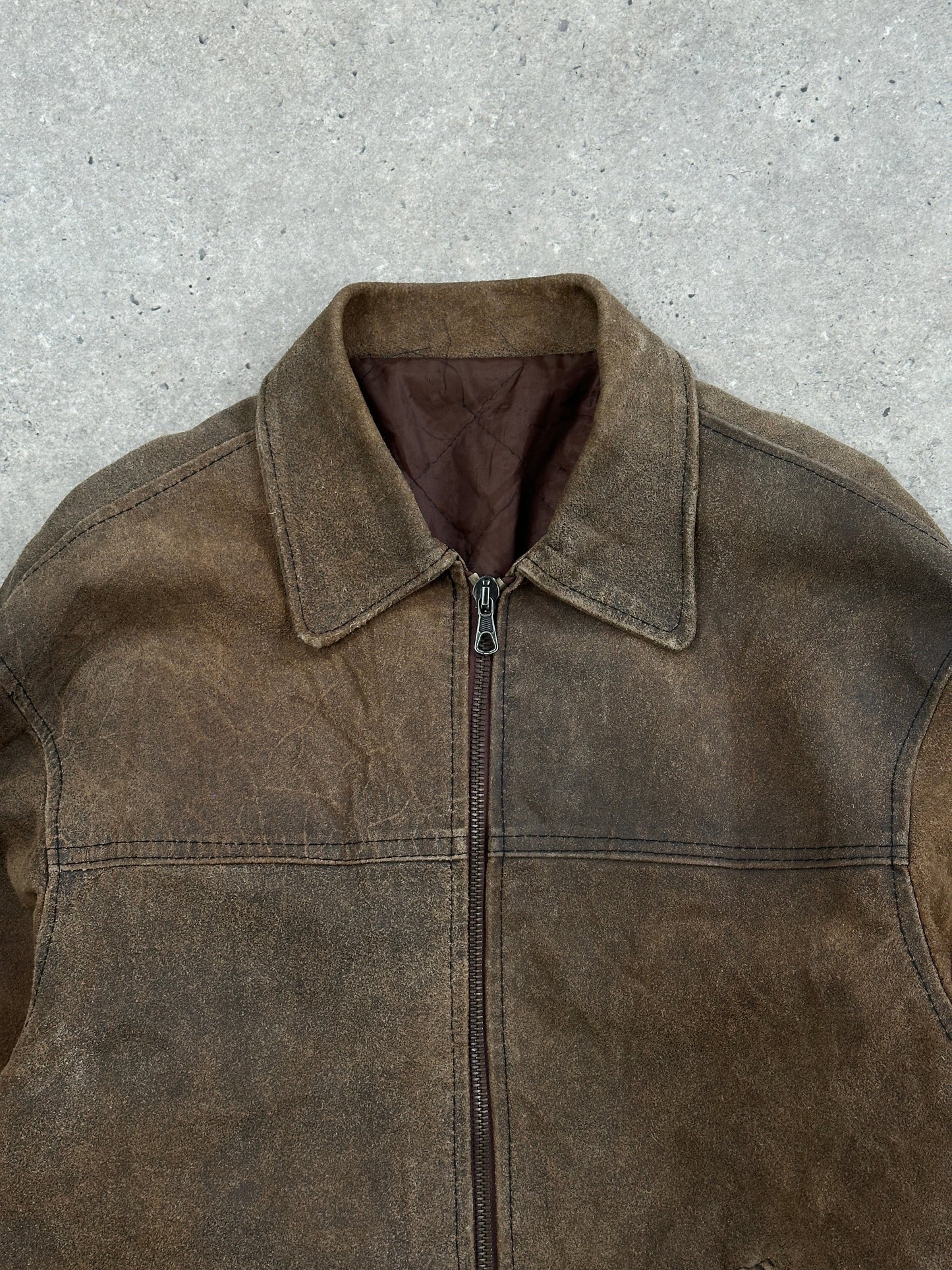 Vintage 1980s Boxy Leather Jacket - XL