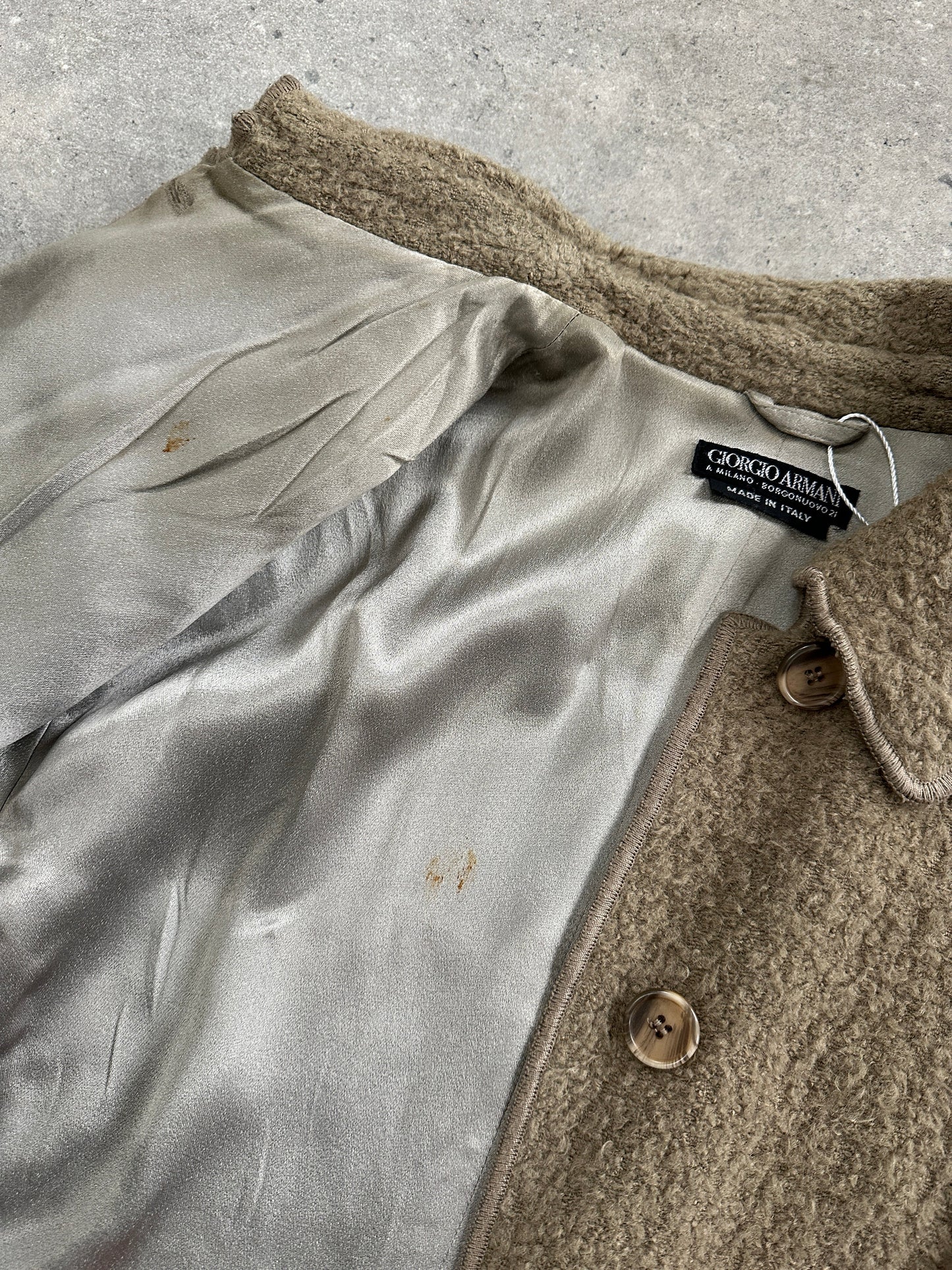 Giorgio Armani 1990s Wool Single Breasted Coat - M