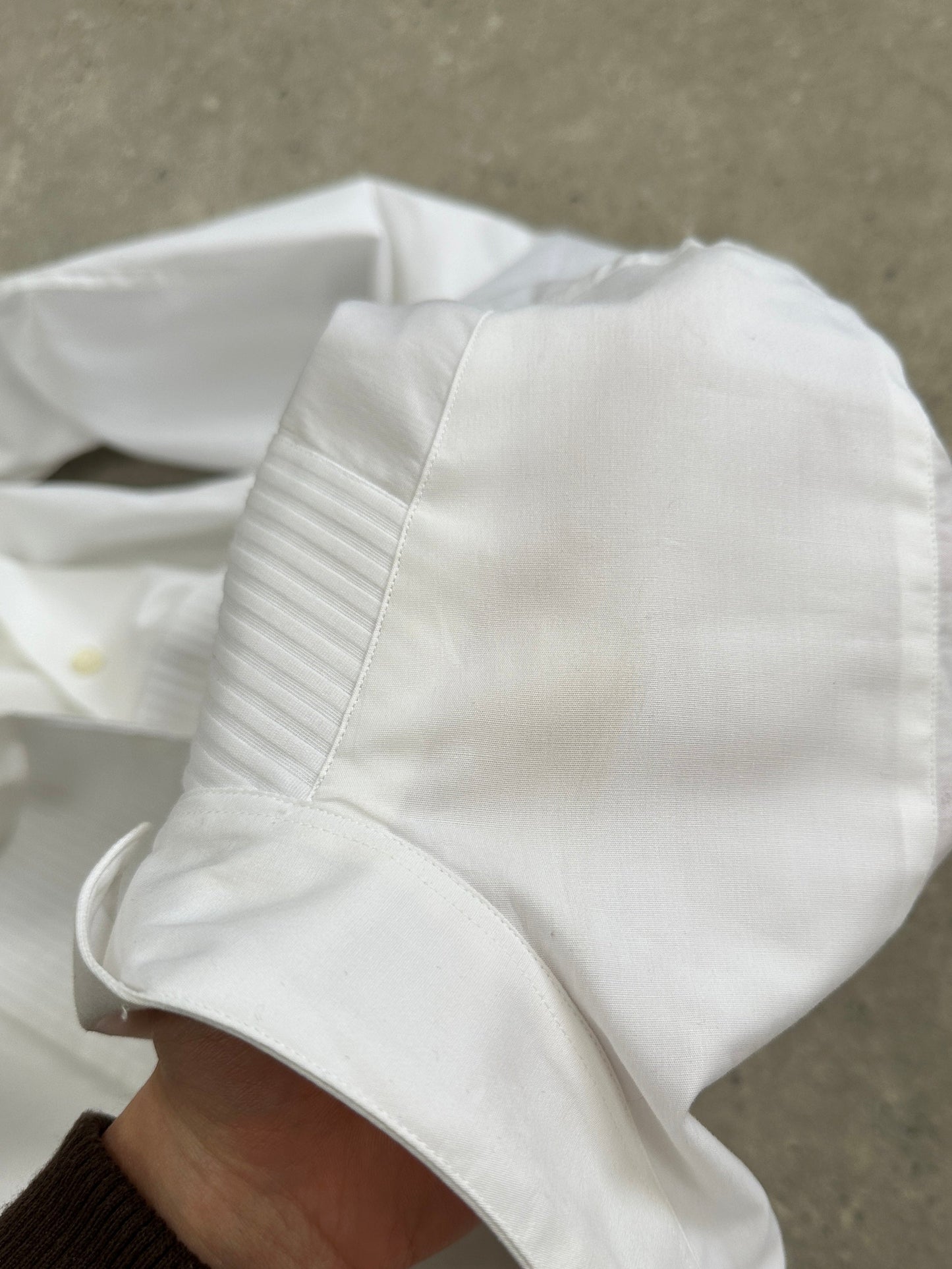 Italian Vintage Wing Collar Tuxedo Dress Shirt - L