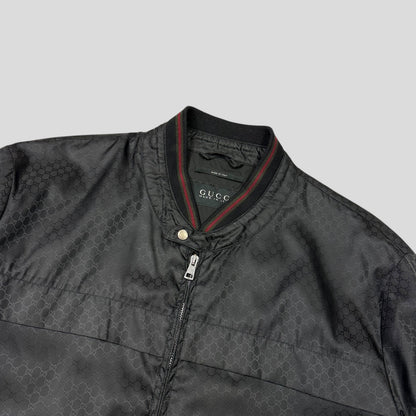 Gucci 2012 Nylon Monogram GG Web Logo Bomber Jacket - IT52 (L) | Default Title, Black