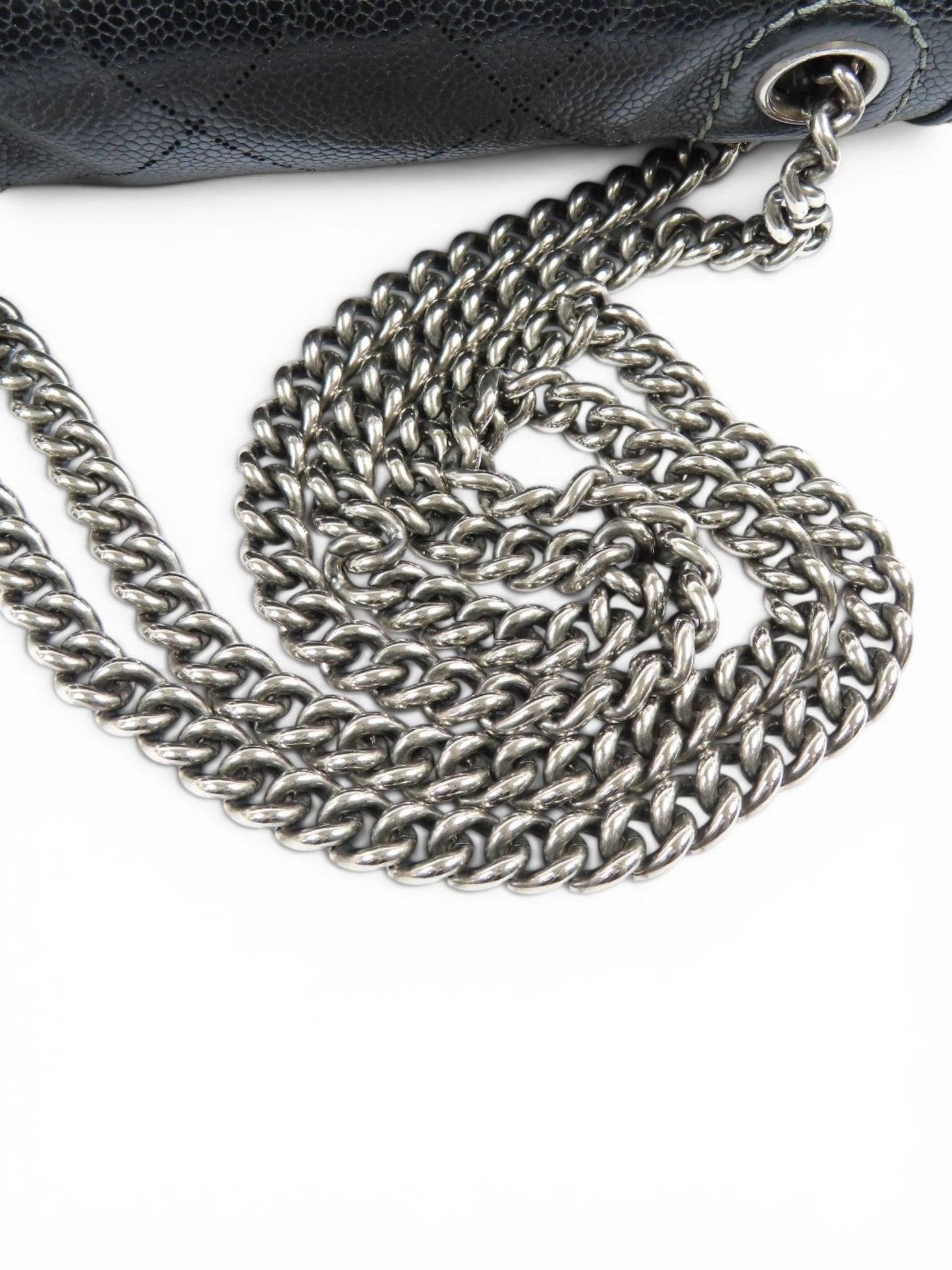 2000s Chanel Caviar Leather Black Matelasse Chain Shoulder Bag SHW | O/S, Black