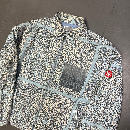 Cav Empt 2019 Noise Printed Brushed Cotton Jacket In Blue & White ( XL )