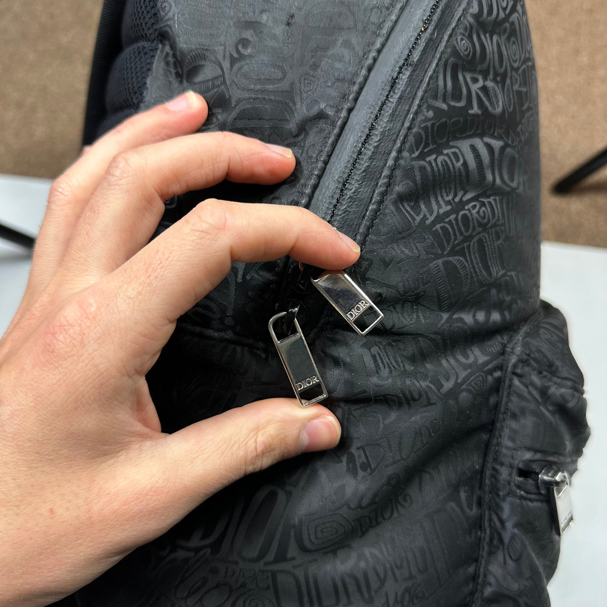 Dior x Stussy 2020 Riders Monogram Logo Nylon Backpack | O/S, Black