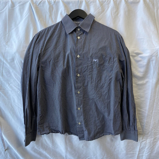 Armani Jeans Navy & White 00s Check Shirt | O/S, Navy