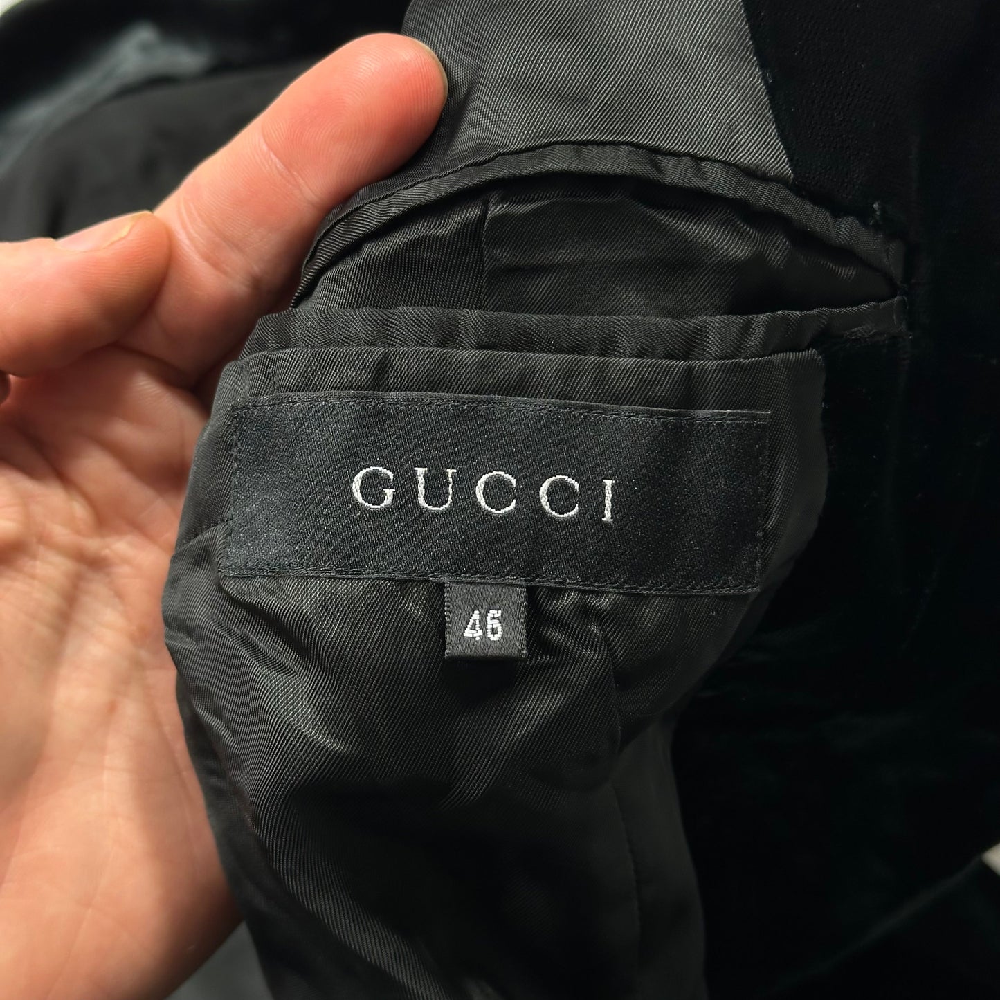 Gucci by Tom Ford 1999 Velour Velvet Runway Jacket - IT46 (UK10) | Default Title, Black