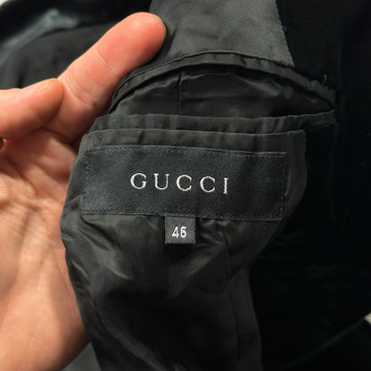Gucci by Tom Ford 1999 Velour Velvet Runway Jacket - IT46 (UK10) | Default Title, Black