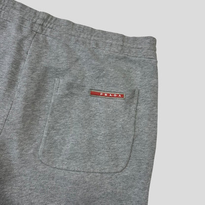 Prada Milano 2015 Red Tab Baggy Grey Cotton Shorts - L