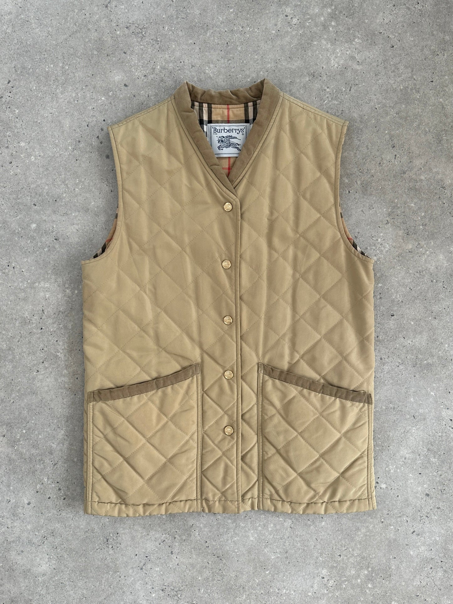 Burberry 1990s Nylon Bespoke Button Nova Check Gilet - M