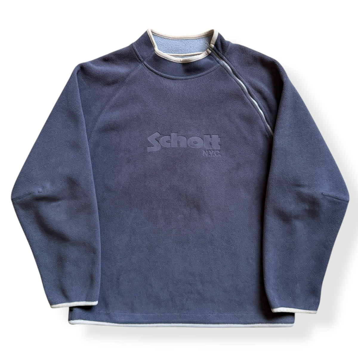 2000's Schott Asymmetric Zip Fleece Sweatshirt (L) | Large, Red