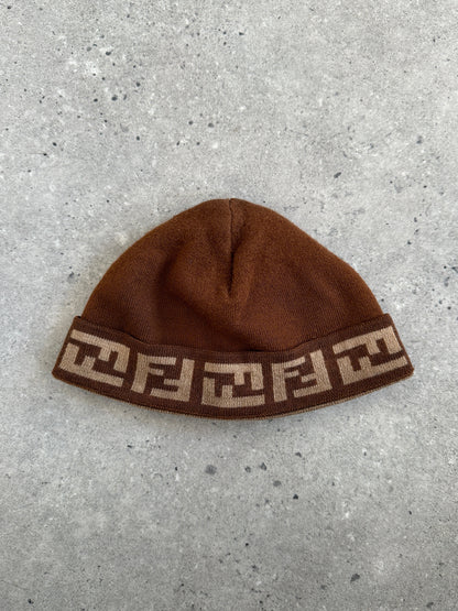 Fendi FF Monogram Print Beanie Hat