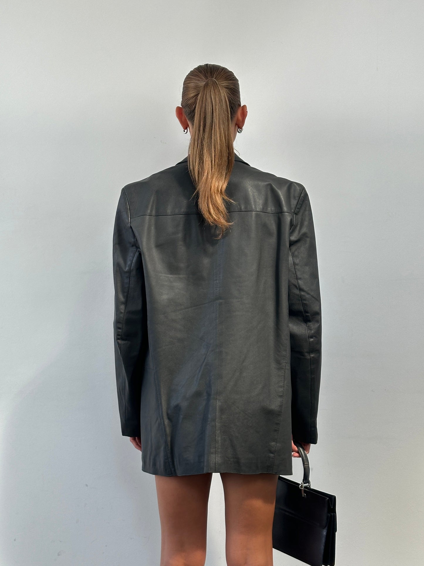 Vintage Leather Blazer Jacket - L/XL