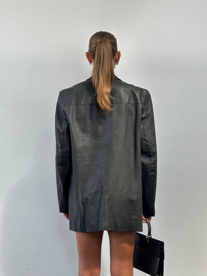 Vintage Leather Blazer Jacket - L/XL