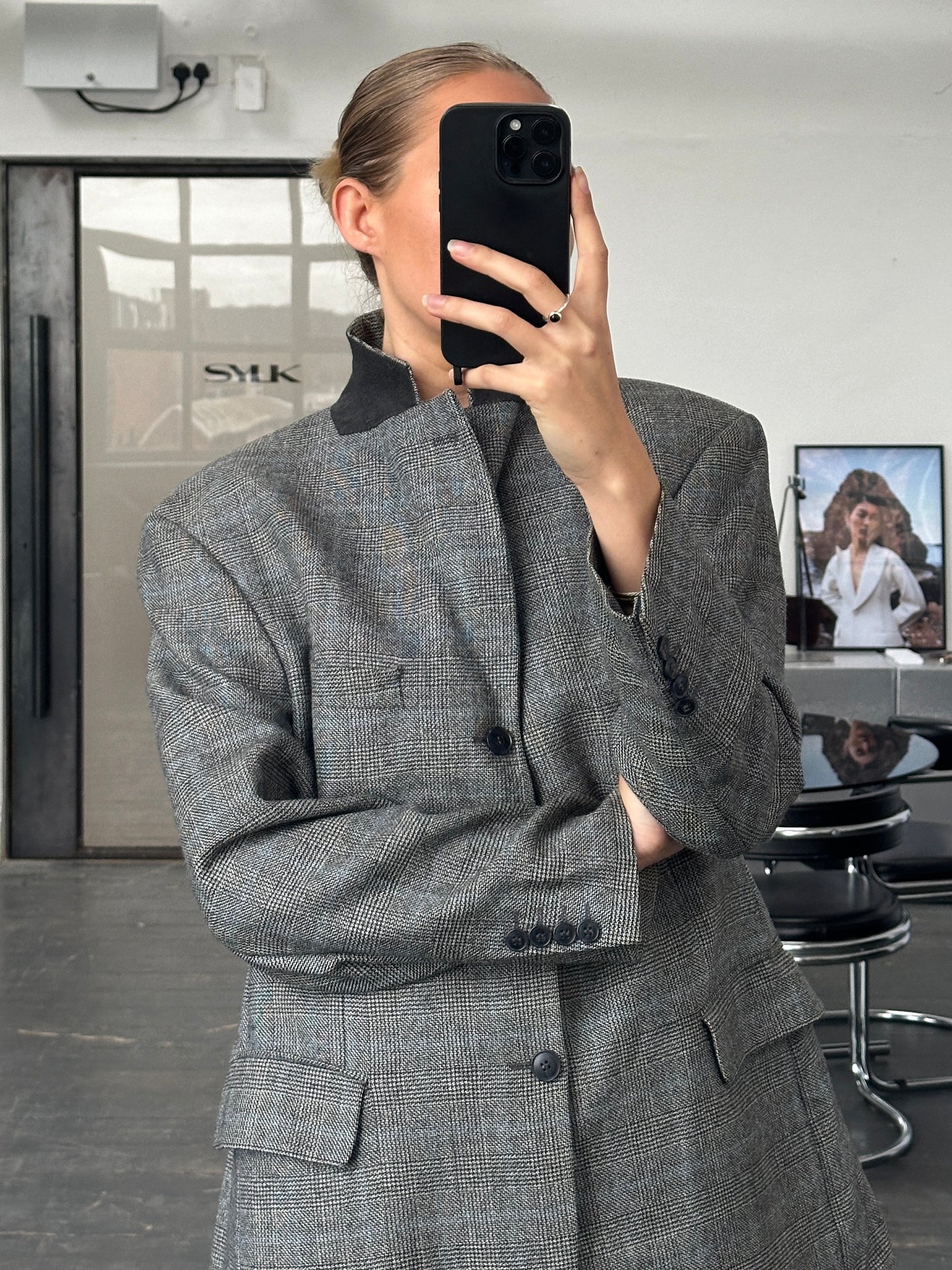 Yves Saint Laurent Pour Homme 1990s Pure Wool Check Blazer - 40R/L