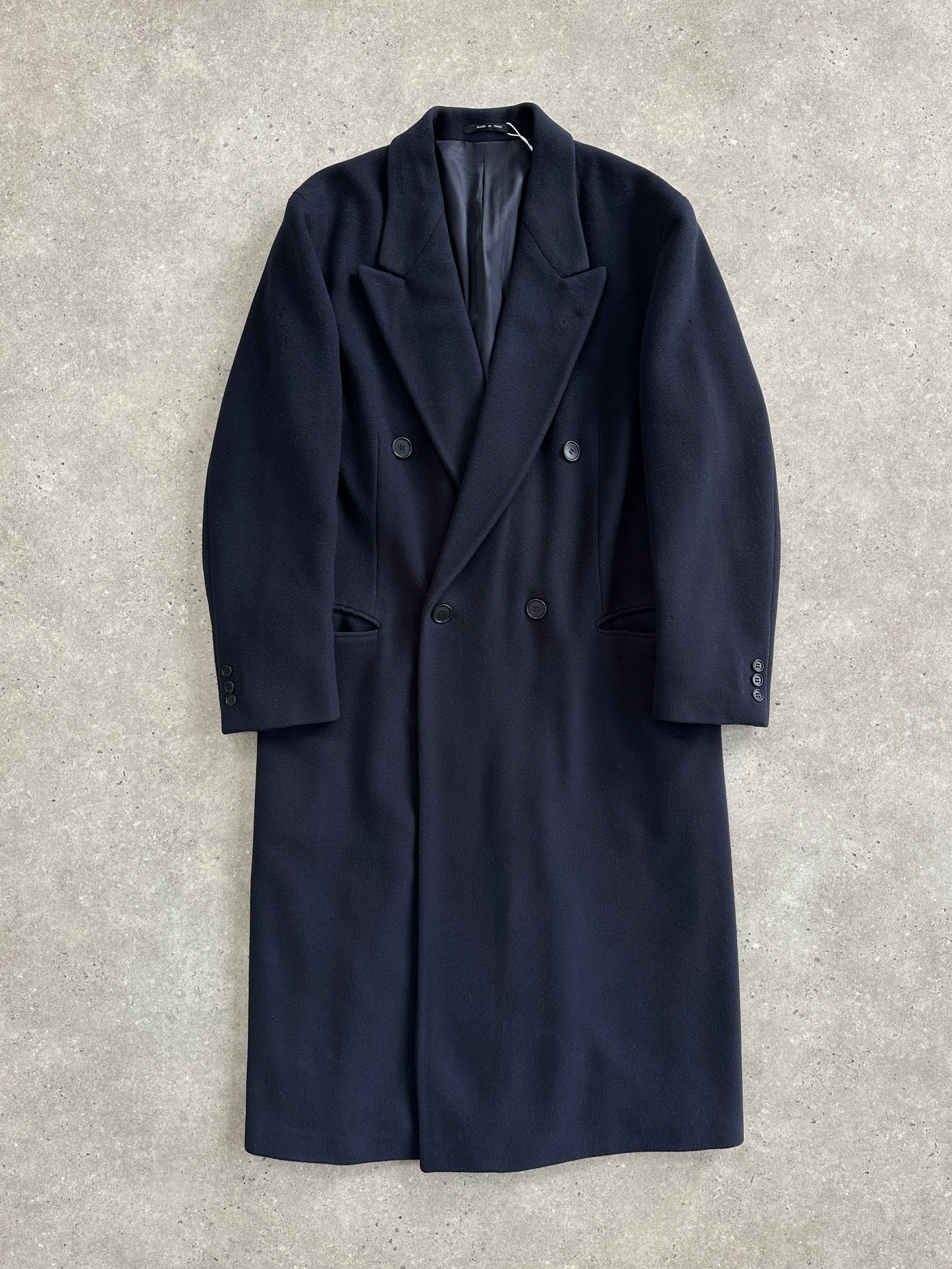 Emporio Armani 1990s Wool Cashmere Double Breasted Coat - L/XL