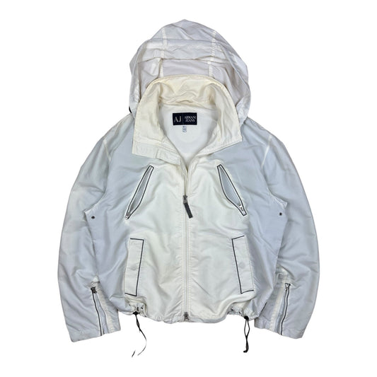 Armani Jeans Short Zip White Jacket