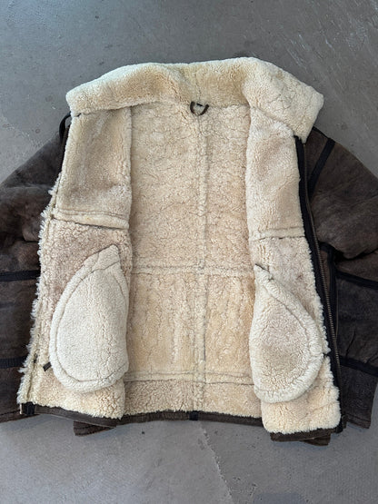 1970’s Wool Lined Shearling Coat - L | Default Title, Red