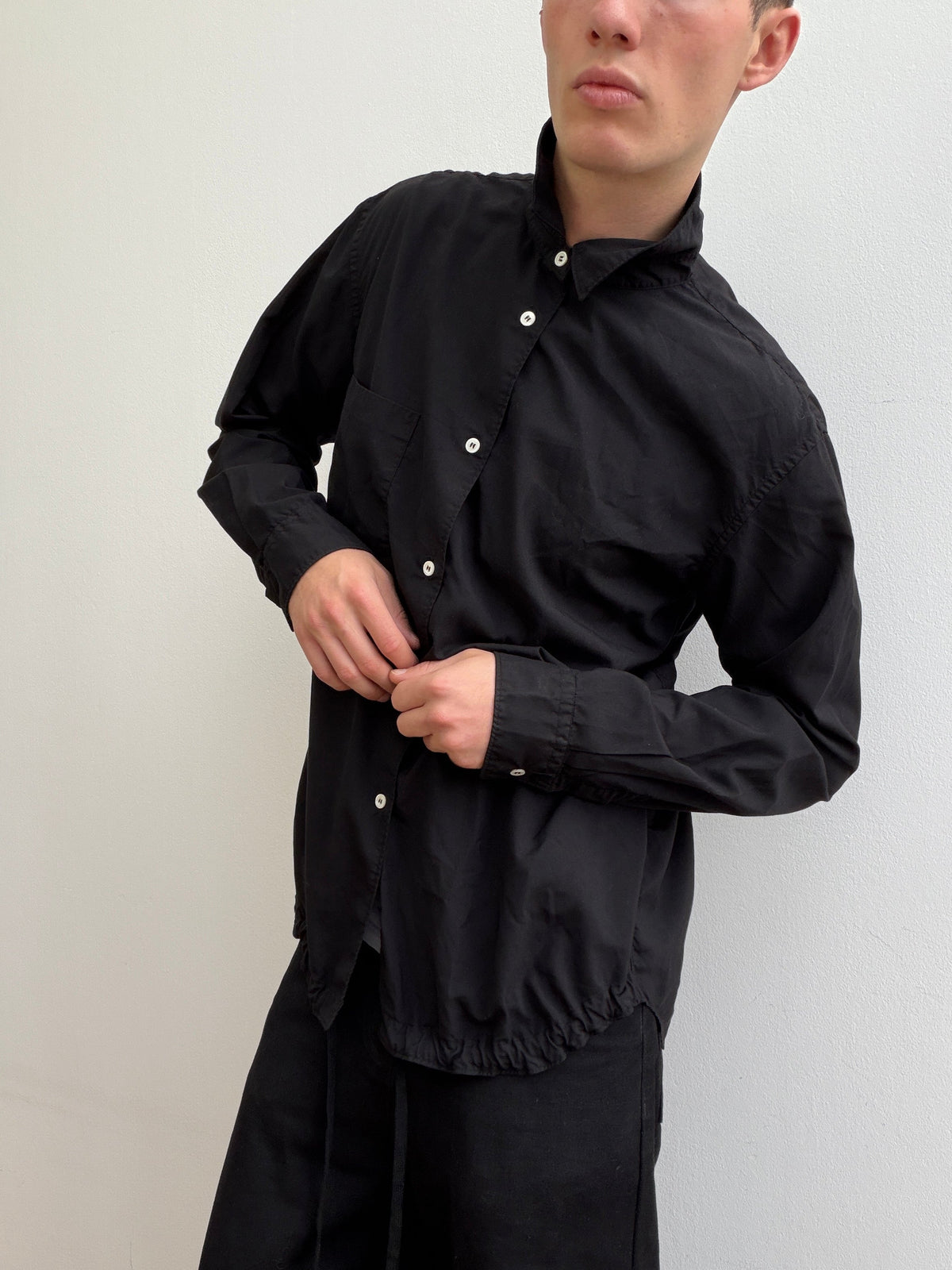 Comme Des Garçon Homme Deux Drawstring Shirt | O/S, Black