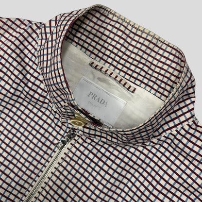 Prada SS08 Grid Checkered Multi Logo Bomber Jacket - IT52 (M/L)