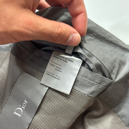 Dior Homme 2010 Bee Varsity Microcheck Cotton Bomber Jacket - M | Default Title, Grey