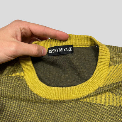 Issey Miyake 2002 Brush Stroke Knitted Shortsleeve Crewneck - M/L