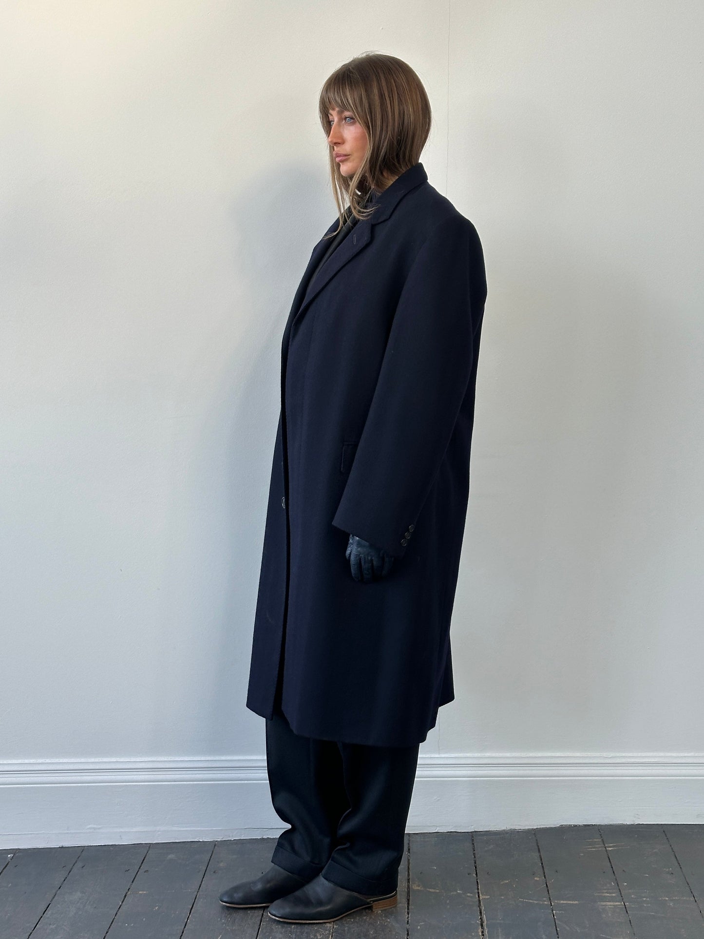 Pierre Cardin 1990s Pure Wool Concealed Placket Coat - XL/XXL