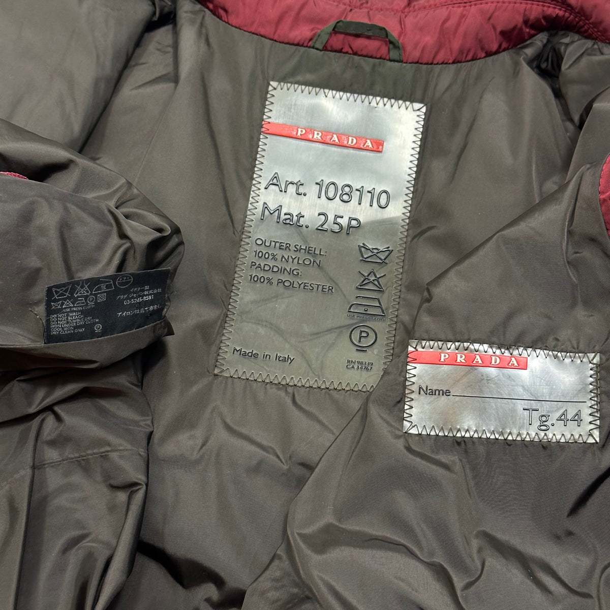 Prada Sport AW00 Technical Nylon Padded Backpack Jacket - IT44 (S) | O/S, Multicoloured