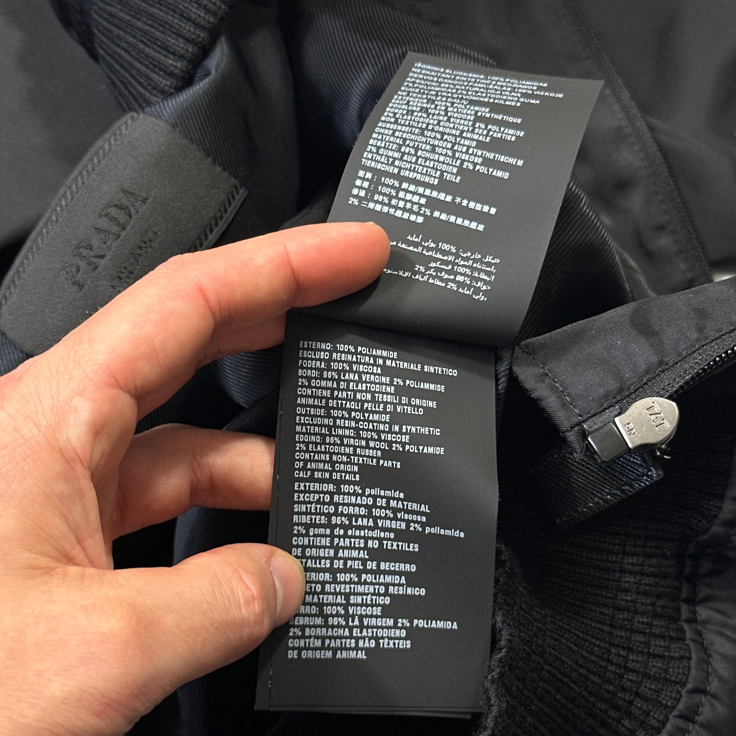 Prada Milano 2018 Black Gabardine Nylon Triangle Bomber - M | Default Title, Black