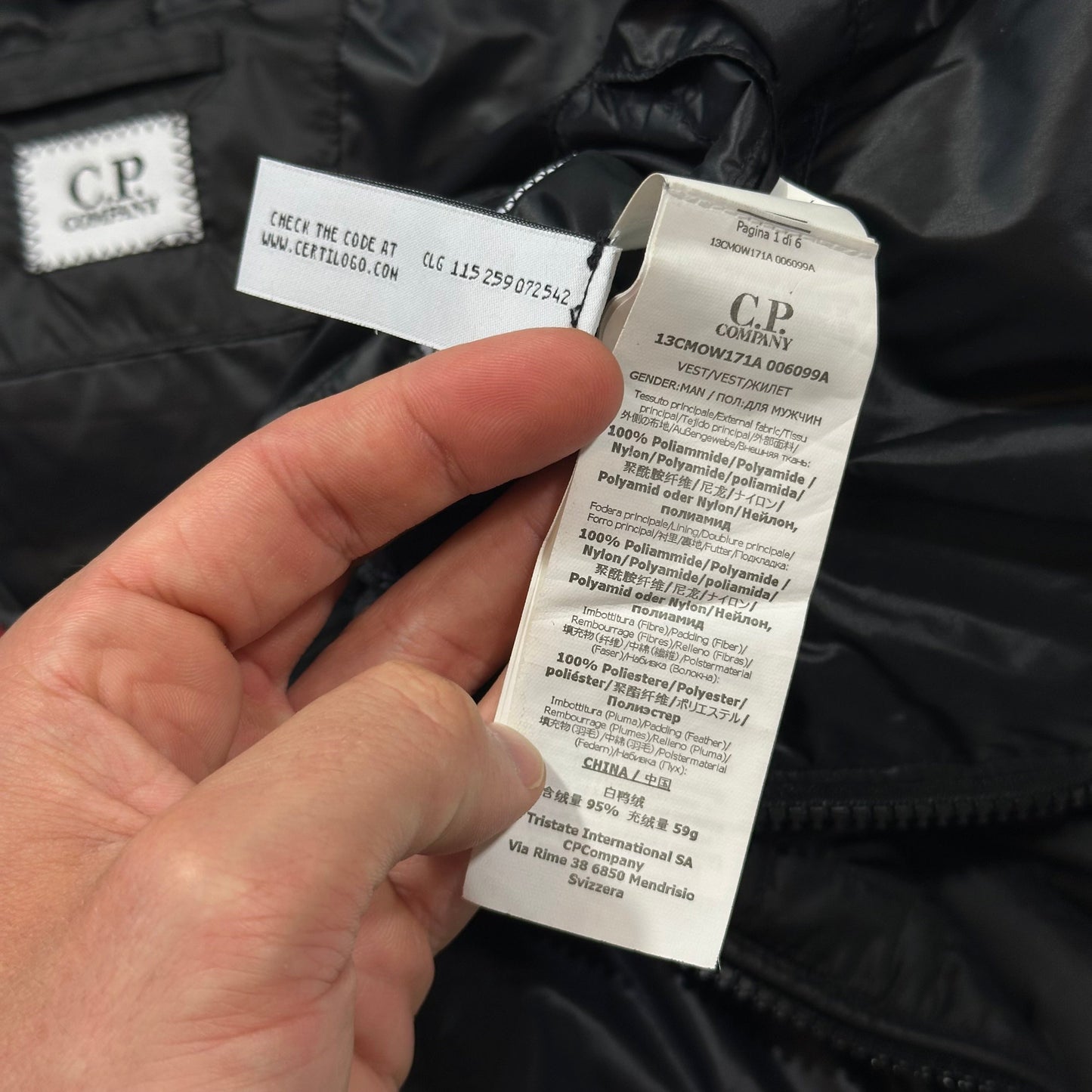 CP Company 2022 DD Shell Goggle Puffer Gilet Vest - IT50 (M/L)