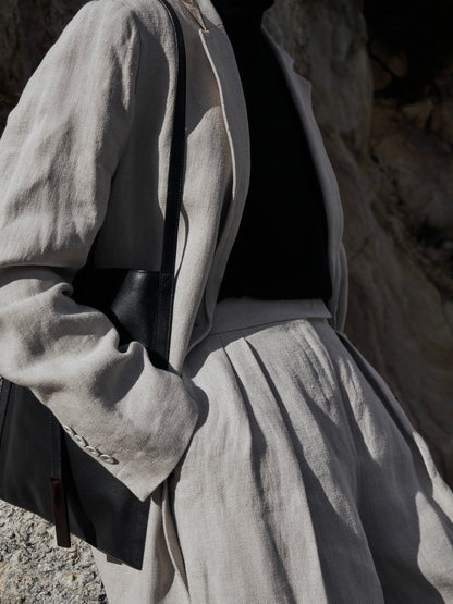 Max Mara SS2023 Runway Pure Linen Wide Leg Suit - L/UK12