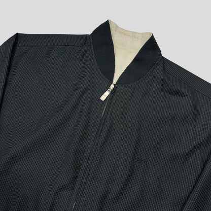 Balenciaga 90’s Grid Check Reversible Logo Bomber Jacket - L