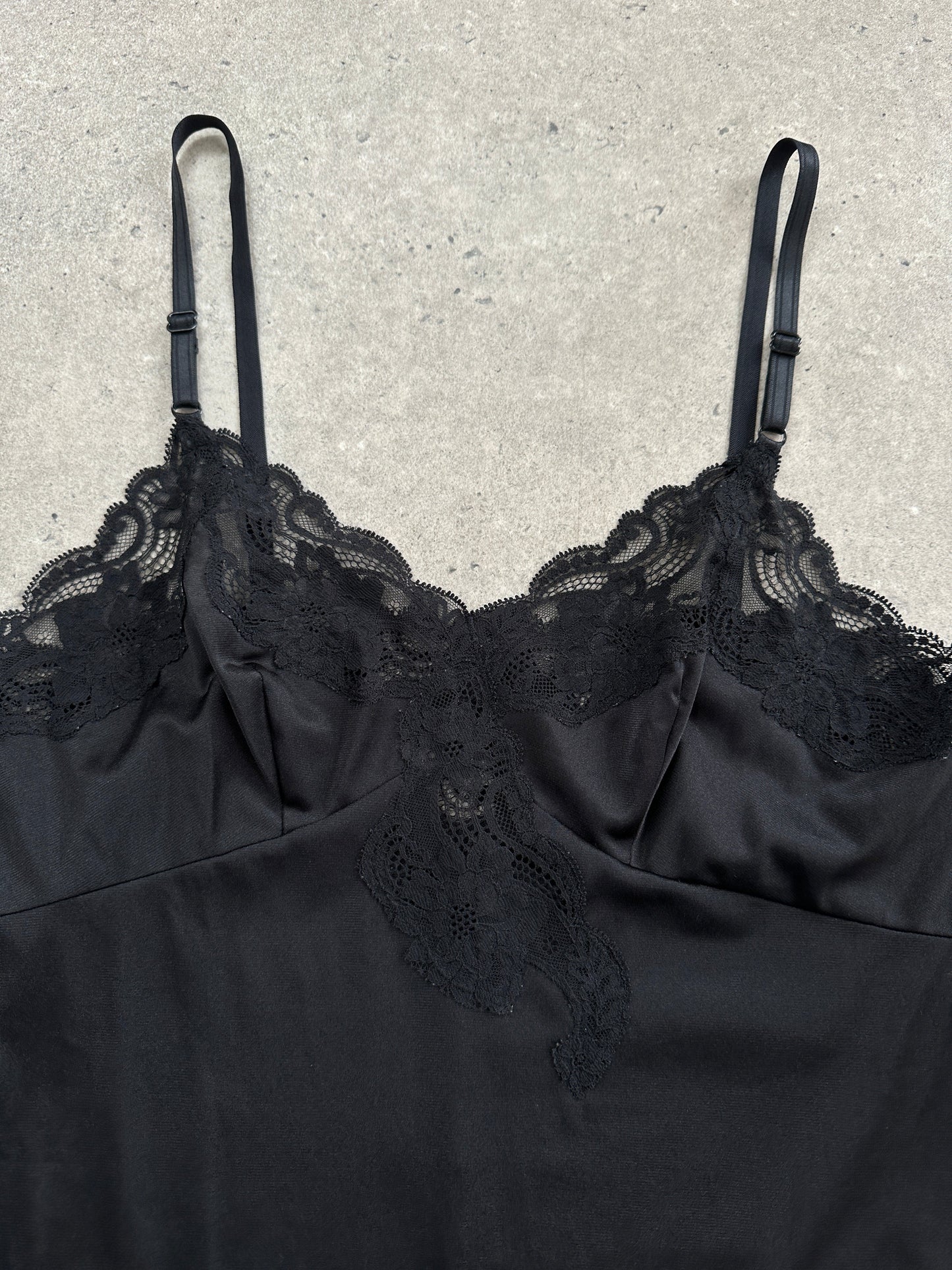 Vintage 2000s Lace Side Split Mini Slip Dress - S