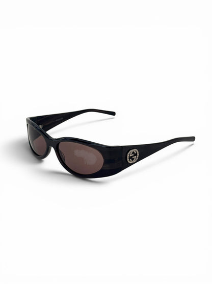 2000s Gucci GG Diamanté Sunglasses | O/S, Brown