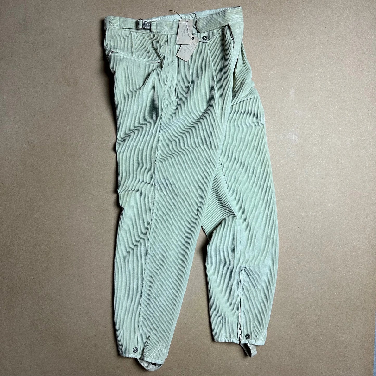 80s Cream Jumbo Corduroy Racing Pants