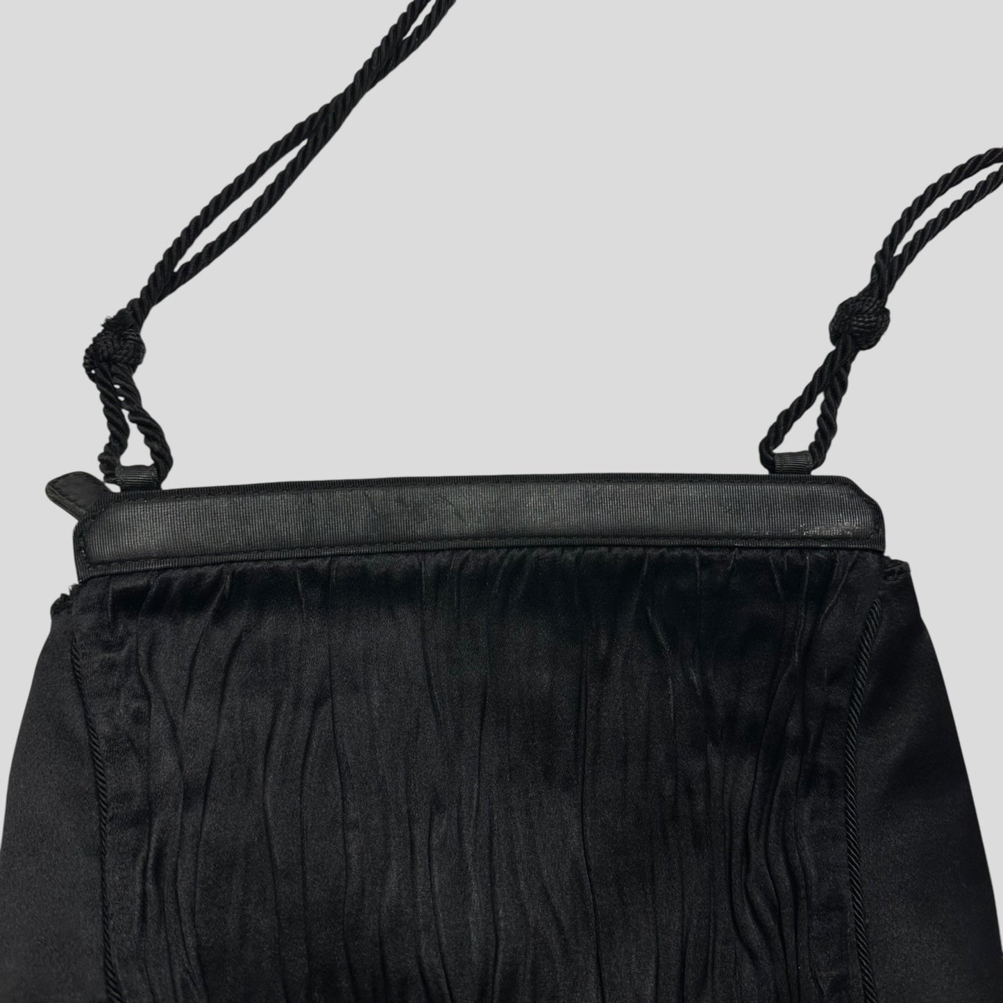 Prada Milano 90’s Velvet Textured Stripe Crossbody Bag | O/S, Black
