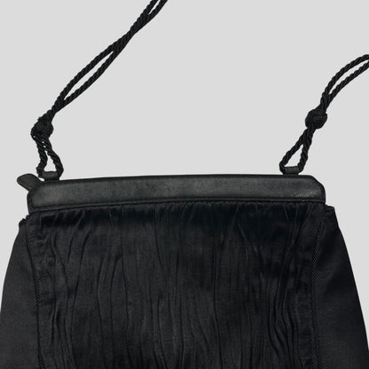 Prada Milano 90’s Velvet Textured Stripe Crossbody Bag | O/S, Black