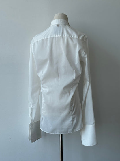 Vintage 2000s Cotton Tuxedo Dress Shirt - S