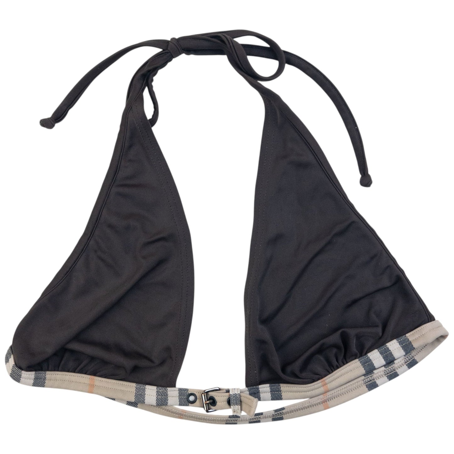 Vintage Burberry Nova Check Trim Buckle Bikini Set Womens Size M | Medium, Brown
