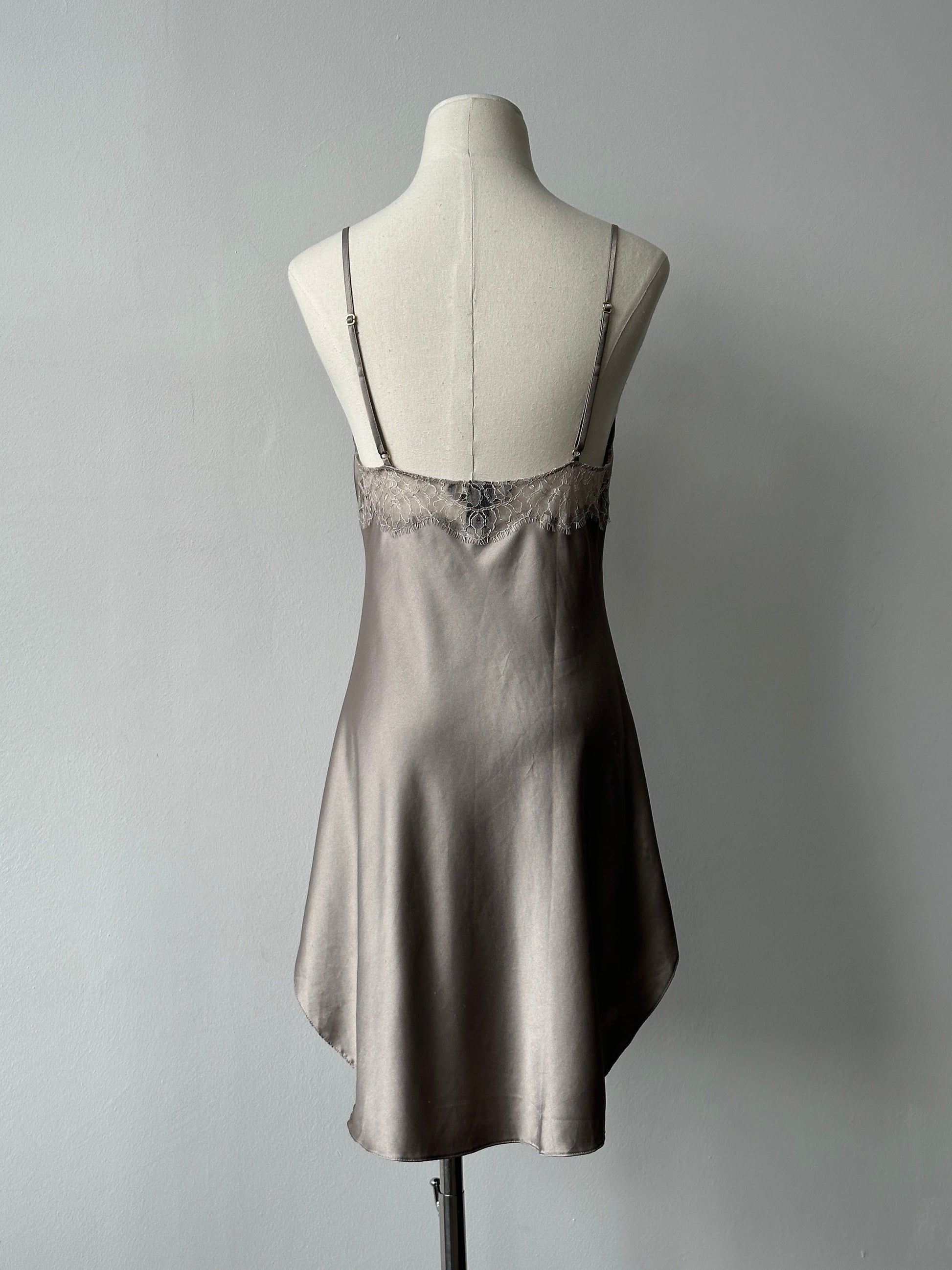 Victoria's Secret 2000s Satin Lace Mini Slip Dress - S