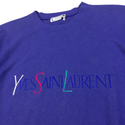 Vintage YSL Yves Saint Laurent Embroidered Sweatshirt Womens Size M