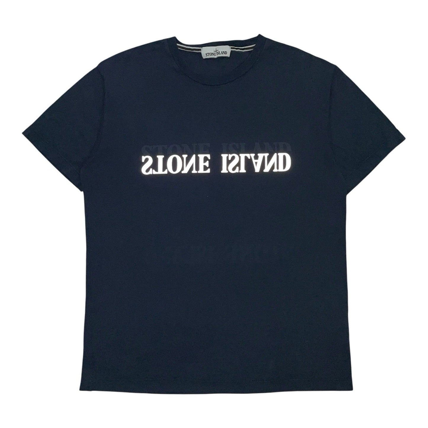 Stone Island Reflective Logo T Shirt, Size Large | Stone island, Blue