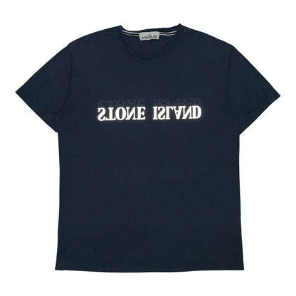 Stone Island Reflective Logo T Shirt, Size Large | Stone island, Blue