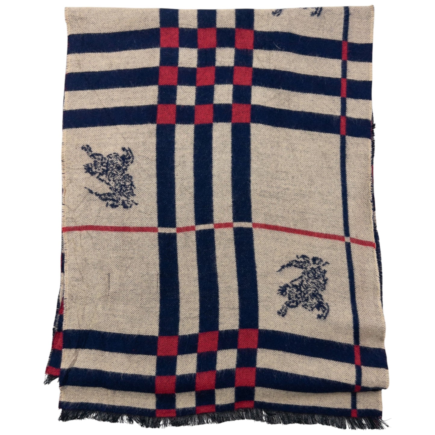 Vintage 90s Burberry Nova Check Lambswool Scarf