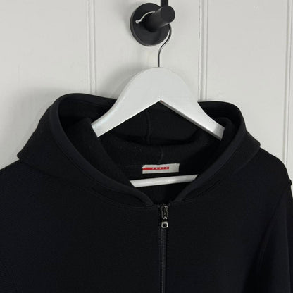 2000's Prada Wool Zip Hoodie Black (L/XL) | Large, Black