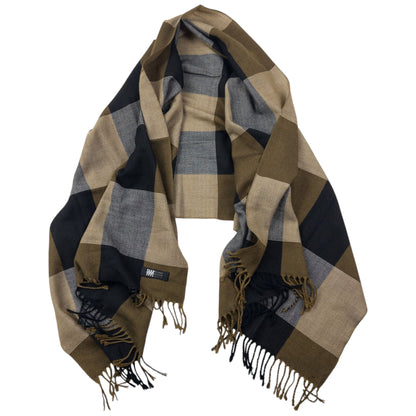 Vintage 2000s Issey Miyake Checkered Tassel Scarf