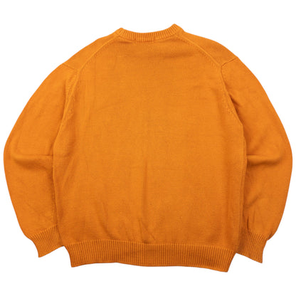 Vintage 90s Burberry Argyle Knit Jumper Size M | Medium, Orange