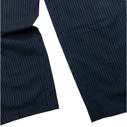 Vintage 90s Comme Des Garçons HOMME Pinstripe Pleated Trousers Size W30 | W30, Navy
